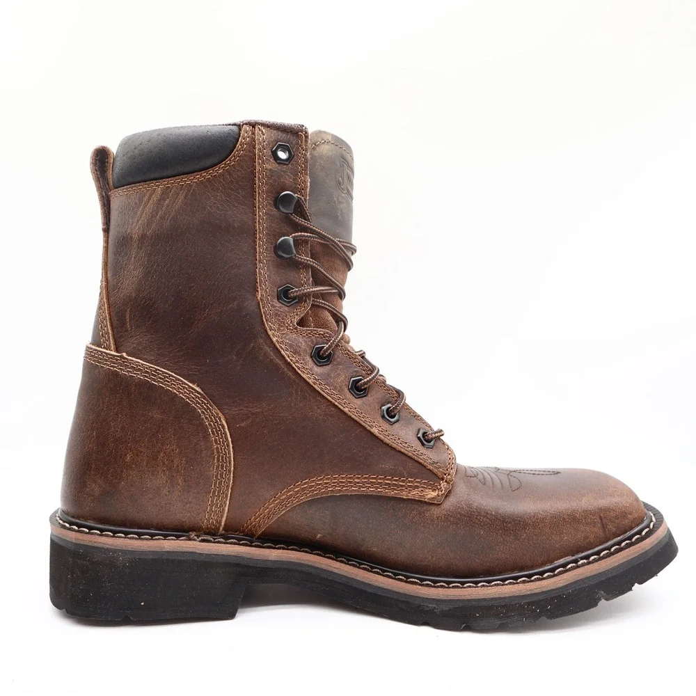 Justin Modern SE681 Work Boots Mens 12 D Brown Leather New With Tags